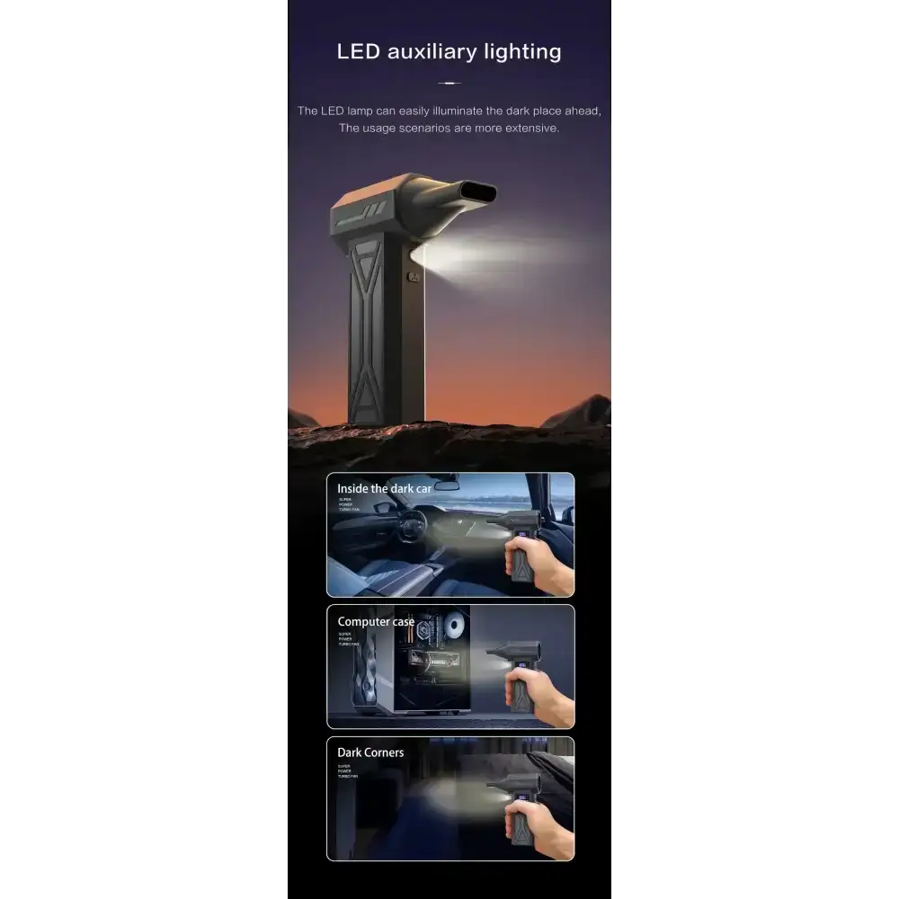 Puissant ventilateur d’air 130000 tr/min Turbo Jet ventilateur aspirateur sans brosse pour PC/clavier/maison/voiture