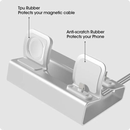 Support de charge en aluminium 3 en 1 pour iPhone iPhone 16 15 14 13 12 Pro 11 Poly 8 Apple Watch Airpods chargeur S6