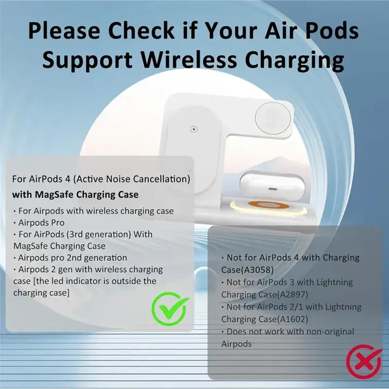 Support de chargeur sans fil pliable 3 en 1 300W Station de charge rapide de bureau pour iPhone 16 15 14 13 Samsung