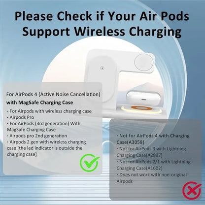 Support de chargeur sans fil pliable 3 en 1 300W Station de charge rapide de bureau pour iPhone 16 15 14 13 Samsung