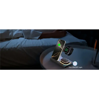 Support de chargeur sans fil pliable 3 en 1 300W Station de charge rapide de bureau pour iPhone 16 15 14 13 Samsung