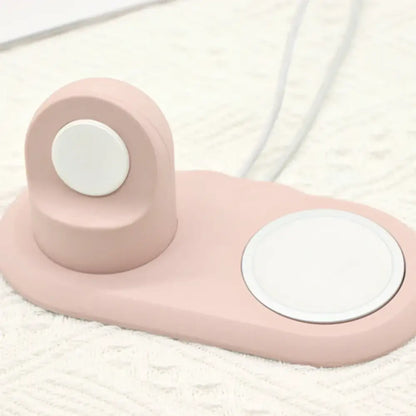 Support de téléphone en silicone pour iPhone 13 Pro Max Apple Watch chargeur Magsafe station de charge S6 support