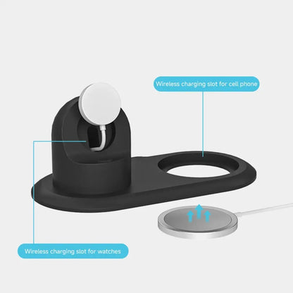 Support de téléphone en silicone pour iPhone 13 Pro Max Apple Watch chargeur Magsafe station de charge S6 support