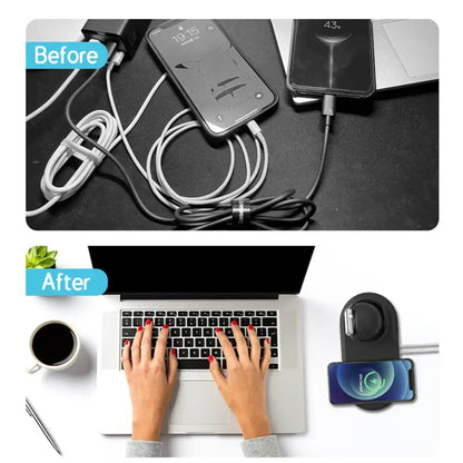 Support de téléphone en silicone pour iPhone 13 Pro Max Apple Watch chargeur Magsafe station de charge S6 support