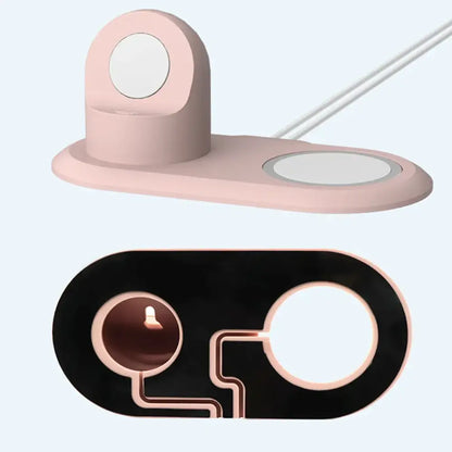 Support de téléphone en silicone pour iPhone 13 Pro Max Apple Watch chargeur Magsafe station de charge S6 support