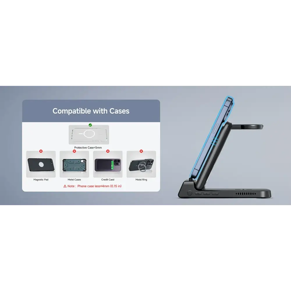 SwanScout 703A chargeur sans fil pour iPhone 17 16 15 14 Station de charge pour Apple Watch 11 10 9 Ultra 3 SE 2