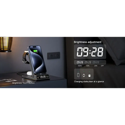 SwanScout 703A chargeur sans fil pour iPhone 17 16 15 14 Station de charge pour Apple Watch 11 10 9 Ultra 3 SE 2