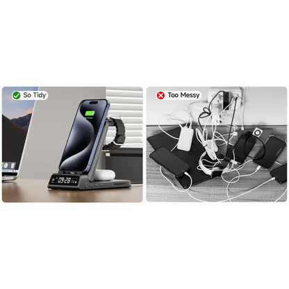 SwanScout 703A chargeur sans fil pour iPhone 17 16 15 14 Station de charge pour Apple Watch 11 10 9 Ultra 3 SE 2