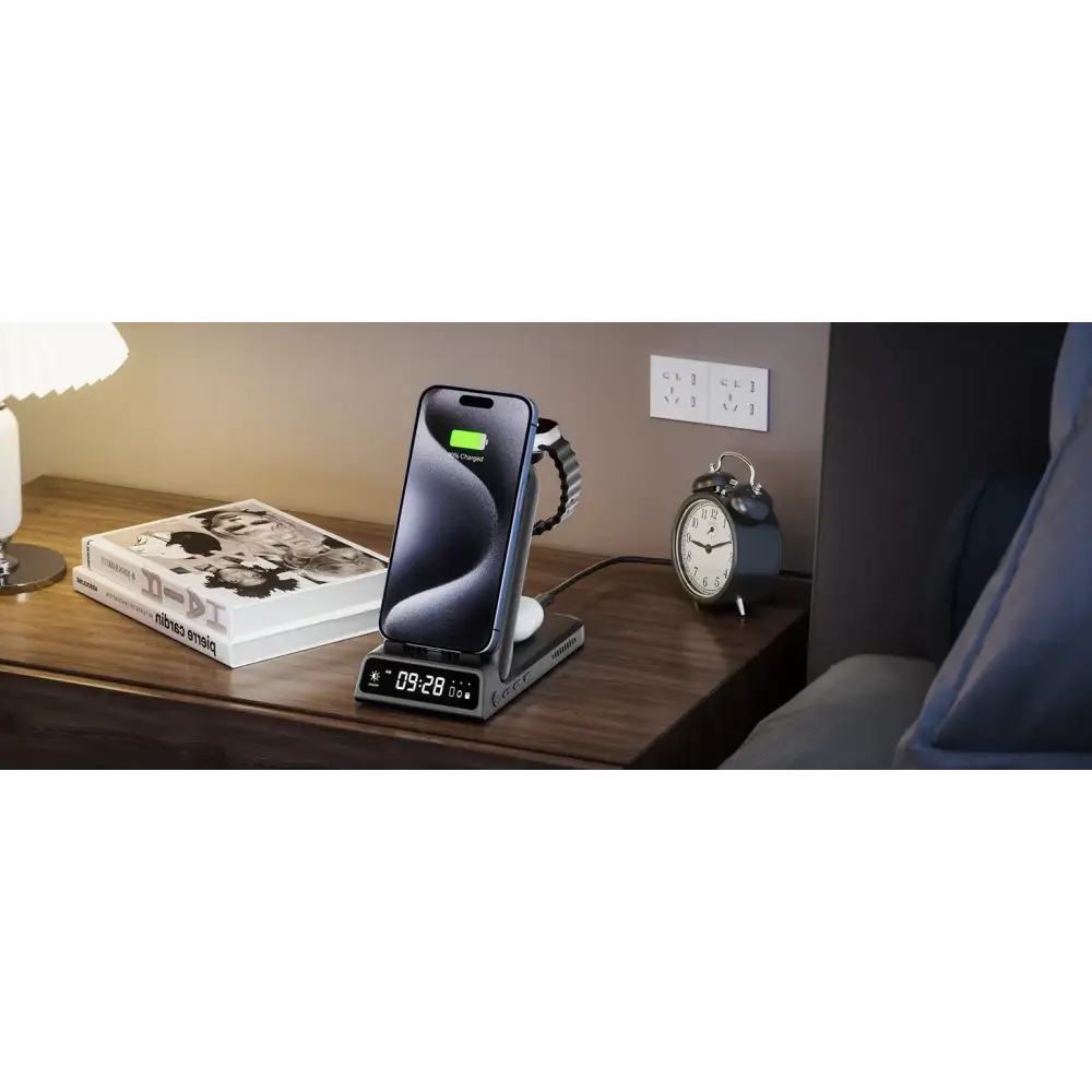 SwanScout 703A chargeur sans fil pour iPhone 17 16 15 14 Station de charge pour Apple Watch 11 10 9 Ultra 3 SE 2