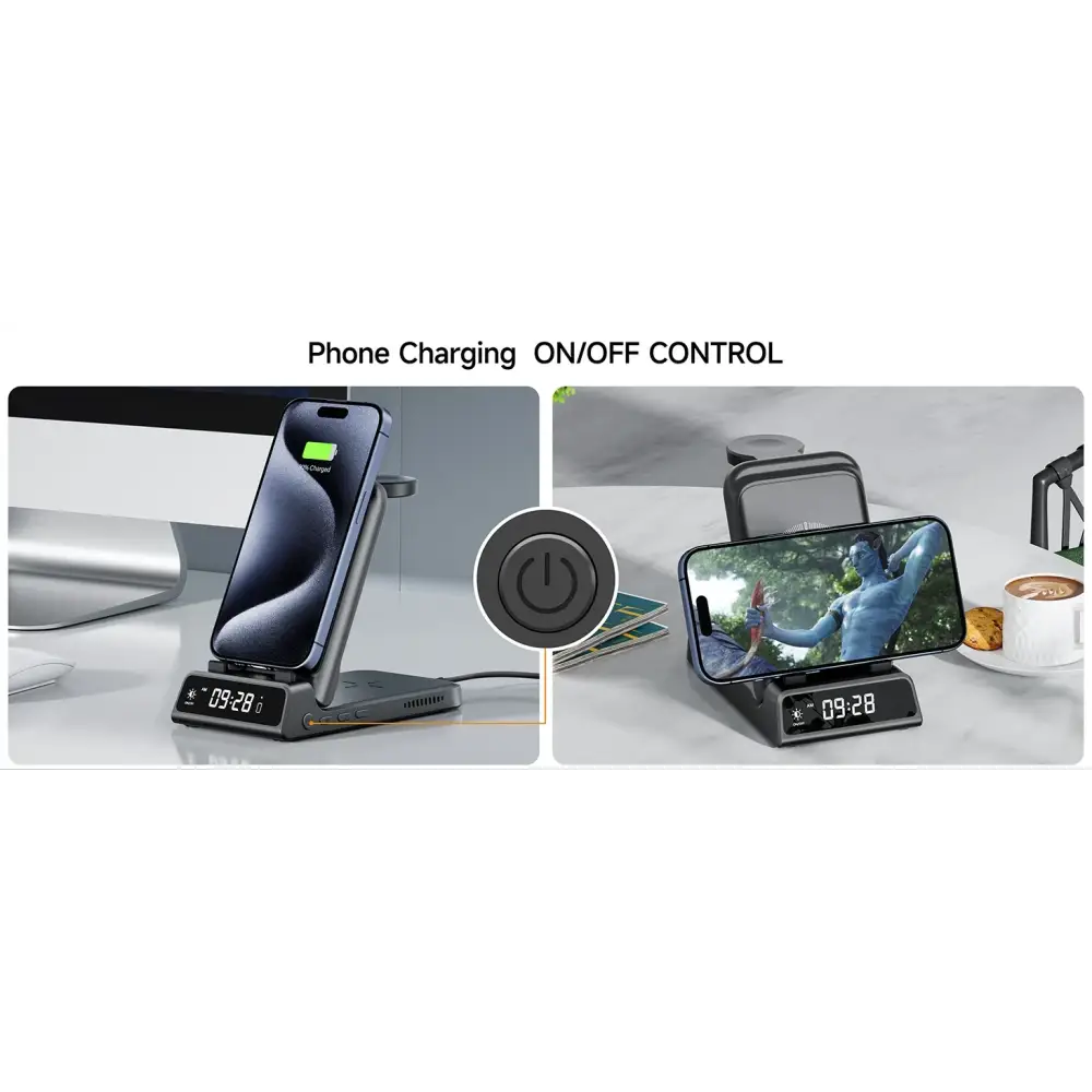 SwanScout 703A chargeur sans fil pour iPhone 17 16 15 14 Station de charge pour Apple Watch 11 10 9 Ultra 3 SE 2