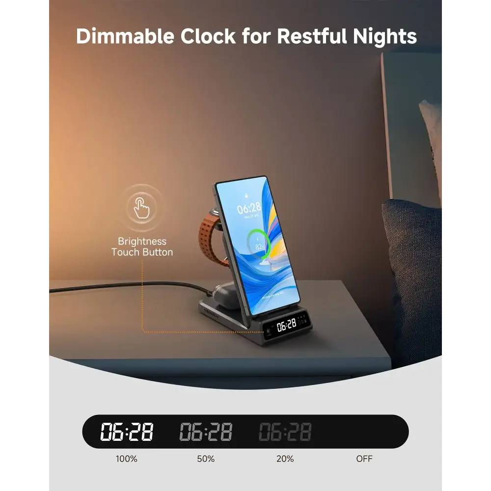 SwanScout 703S Station de recharge pour Samsung S25 S24 Ultra S23 Z Flip 7 Z Fold 7 chargeur sans fil pour Galaxy Watch