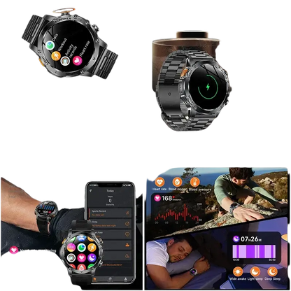 T-rex 3 qualité militaire 1000mAh batterie montre intelligente IP68 étanche GPS Bluetooth appel AMOLED HD hommes sport