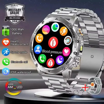T-rex 3 qualité militaire 1000mAh batterie montre intelligente IP68 étanche GPS Bluetooth appel AMOLED HD hommes sport