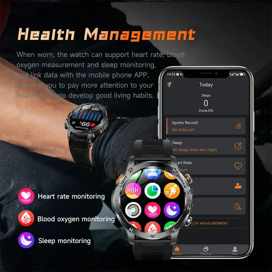 T-rex 3 qualité militaire 1000mAh batterie montre intelligente IP68 étanche GPS Bluetooth appel AMOLED HD hommes sport