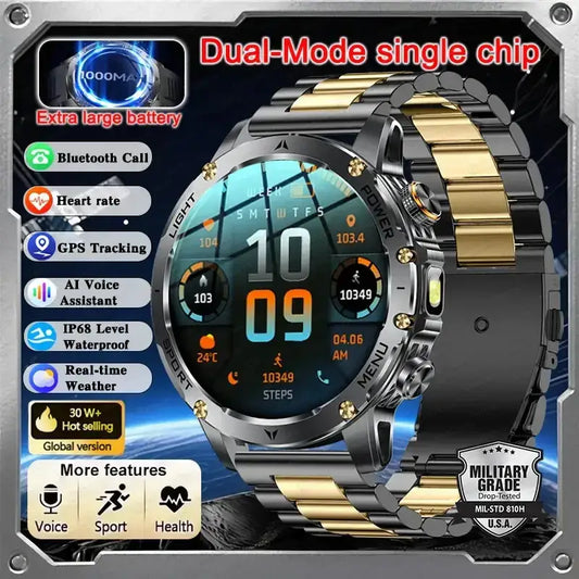 T-rex 3 qualité militaire 1000mAh batterie montre intelligente IP68 étanche GPS Bluetooth appel AMOLED HD hommes sport
