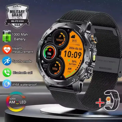 T-rex 3 qualité militaire 1000mAh batterie montre intelligente IP68 étanche GPS Bluetooth appel AMOLED HD hommes sport