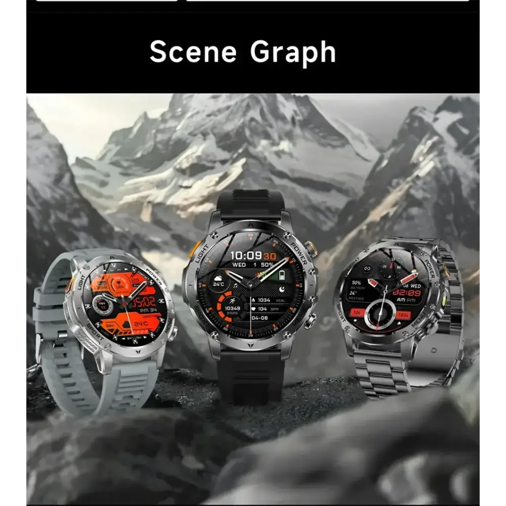 T-rex 3 qualité militaire 1000mAh batterie montre intelligente IP68 étanche GPS Bluetooth appel AMOLED HD hommes sport