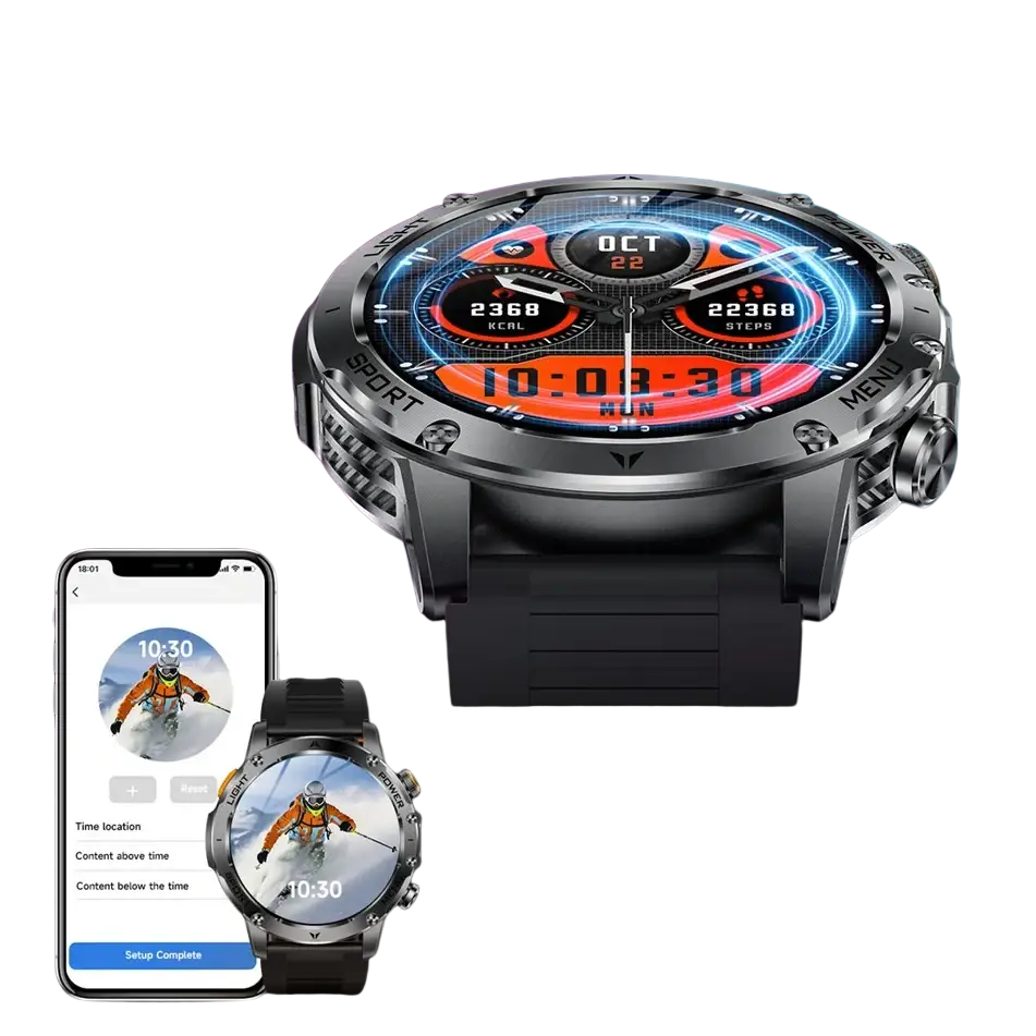 T-rex 3 qualité militaire 1000mAh batterie montre intelligente IP68 étanche GPS Bluetooth appel AMOLED HD hommes sport