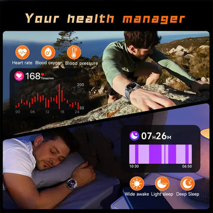 T-rex 3 qualité militaire 1000mAh batterie montre intelligente IP68 étanche GPS Bluetooth appel AMOLED HD hommes sport