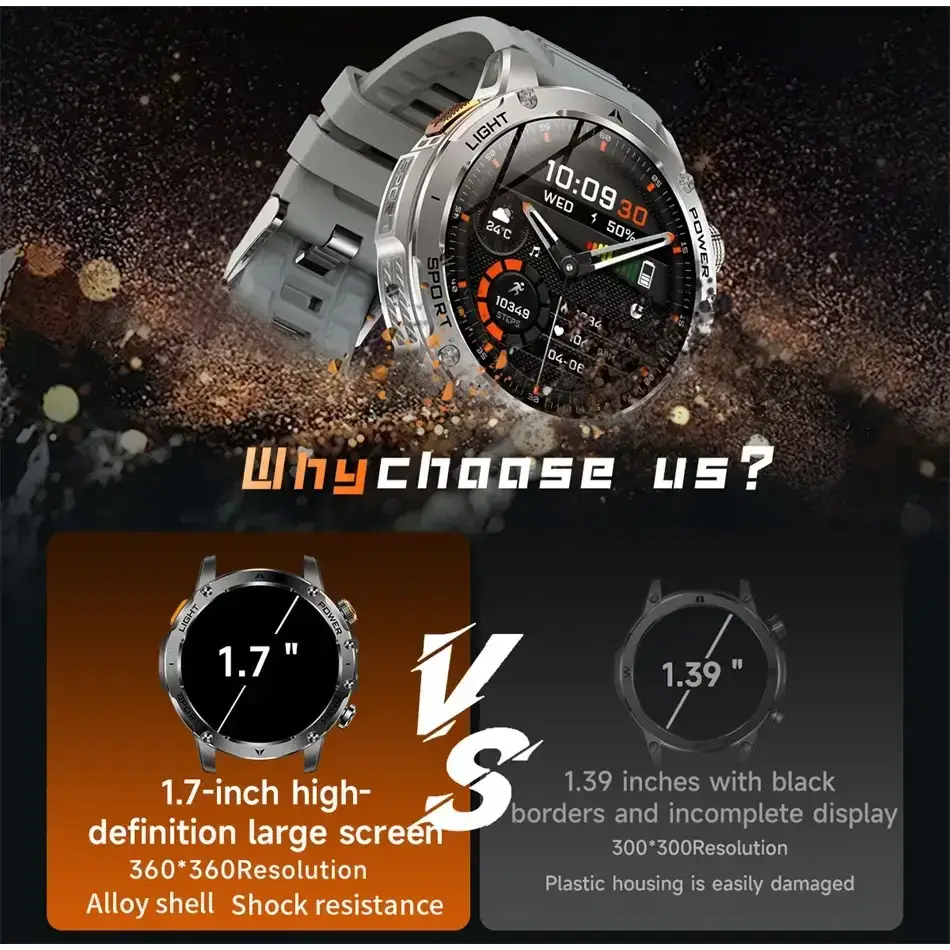 T-rex 3 qualité militaire 1000mAh batterie montre intelligente IP68 étanche GPS Bluetooth appel AMOLED HD hommes sport