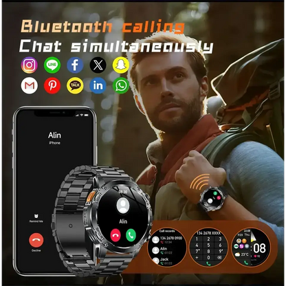 T-rex 3 qualité militaire 1000mAh batterie montre intelligente IP68 étanche GPS Bluetooth appel AMOLED HD hommes sport