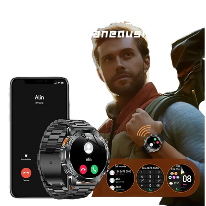 T-rex 3 qualité militaire 1000mAh batterie montre intelligente IP68 étanche GPS Bluetooth appel AMOLED HD hommes sport