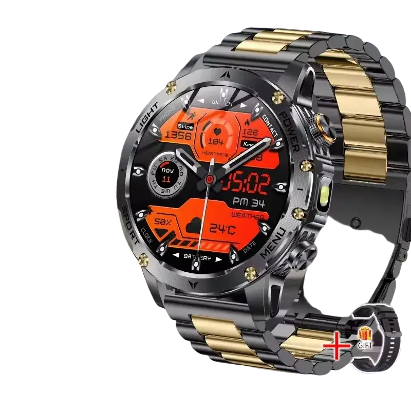 T-rex 3 qualité militaire 1000mAh batterie montre intelligente IP68 étanche GPS Bluetooth appel AMOLED HD hommes sport