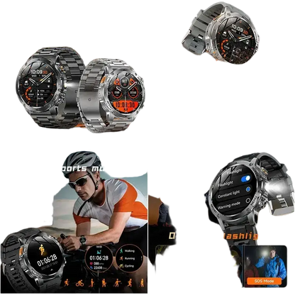 T-rex 3 qualité militaire 1000mAh batterie montre intelligente IP68 étanche GPS Bluetooth appel AMOLED HD hommes sport