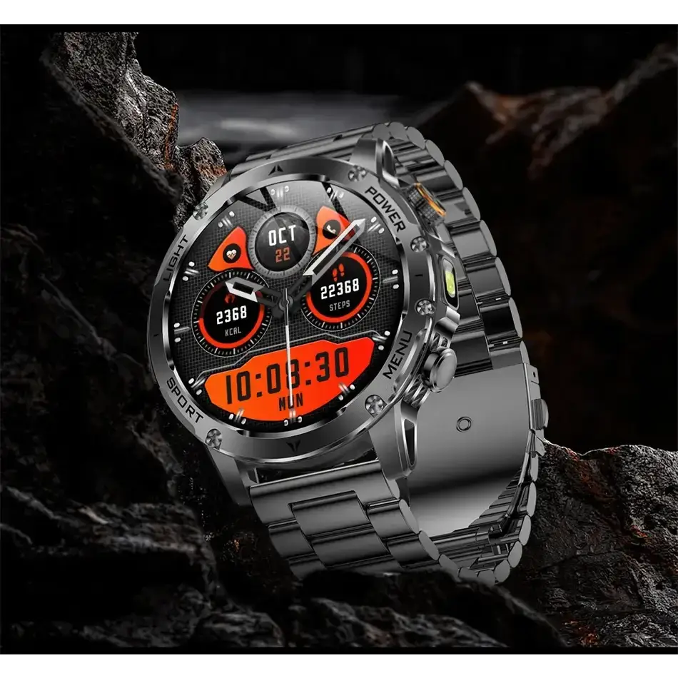 T-rex 3 qualité militaire 1000mAh batterie montre intelligente IP68 étanche GPS Bluetooth appel AMOLED HD hommes sport