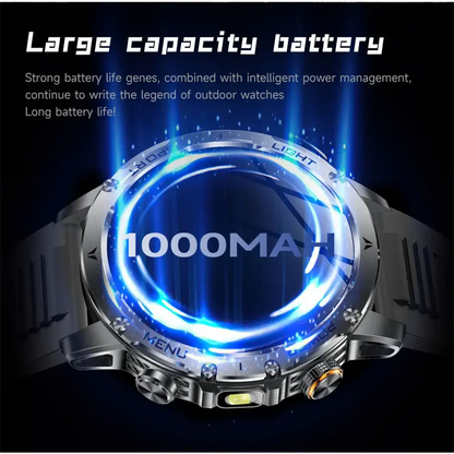 T-rex 3 qualité militaire 1000mAh batterie montre intelligente IP68 étanche GPS Bluetooth appel AMOLED HD hommes sport