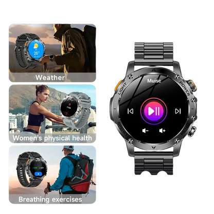 T-rex 3 qualité militaire 1000mAh batterie montre intelligente IP68 étanche GPS Bluetooth appel AMOLED HD hommes sport