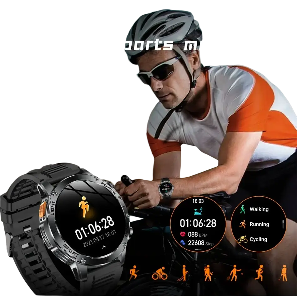 T-rex 3 qualité militaire 1000mAh batterie montre intelligente IP68 étanche GPS Bluetooth appel AMOLED HD hommes sport