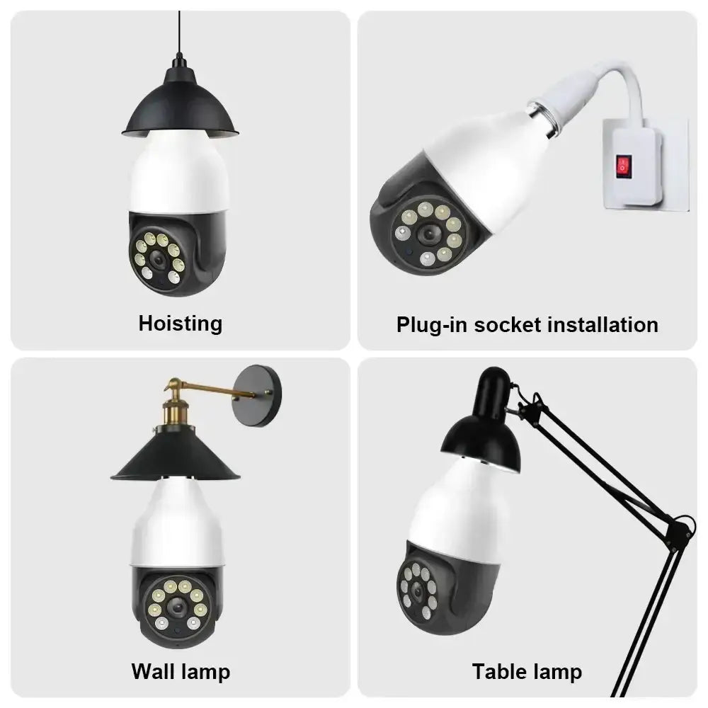 TUYA-Caméra de permission 5G Dispositif de Sécurité Sans Fil avec Ampoule PTZ IP CCTV Vision Nocturne Extérieure 5MP 3MP