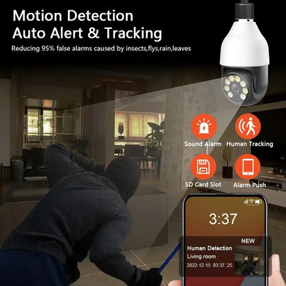 TUYA-Caméra de permission 5G Dispositif de Sécurité Sans Fil avec Ampoule PTZ IP CCTV Vision Nocturne Extérieure 5MP 3MP