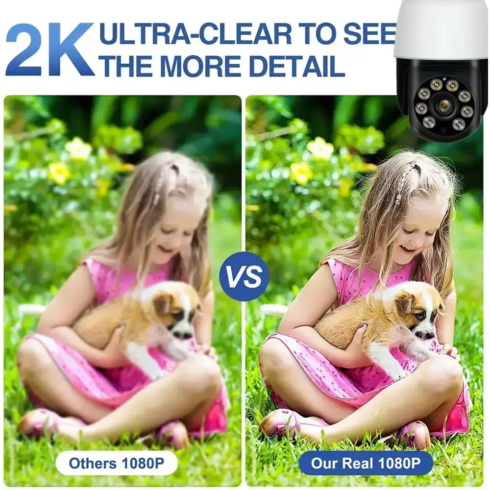 TUYA-Caméra de permission 5G Dispositif de Sécurité Sans Fil avec Ampoule PTZ IP CCTV Vision Nocturne Extérieure 5MP 3MP