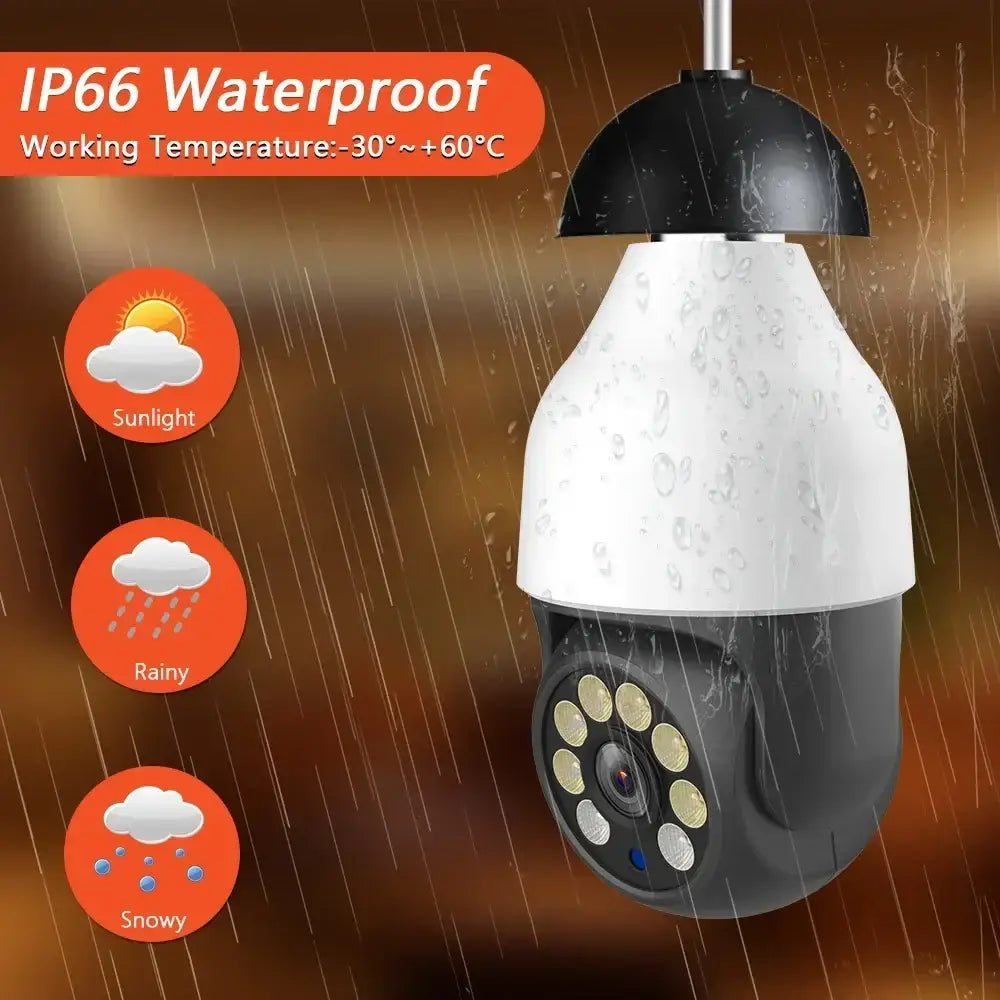 TUYA-Caméra de permission 5G Dispositif de Sécurité Sans Fil avec Ampoule PTZ IP CCTV Vision Nocturne Extérieure 5MP 3MP