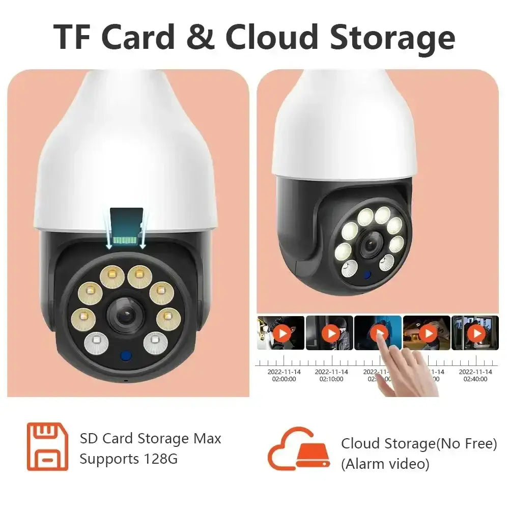 TUYA-Caméra de permission 5G Dispositif de Sécurité Sans Fil avec Ampoule PTZ IP CCTV Vision Nocturne Extérieure 5MP 3MP