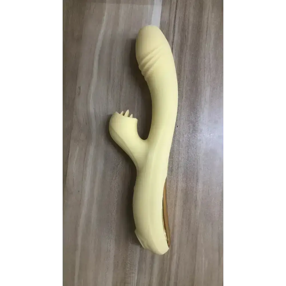 Usb Rechargeable Av Vibrator Medical Silica Gel Sucking Vibration Charging Wand Massage Vibrator for Female - Yellow