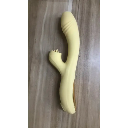 Usb Rechargeable Av Vibrator Medical Silica Gel Sucking Vibration Charging Wand Massage Vibrator for Female - Yellow