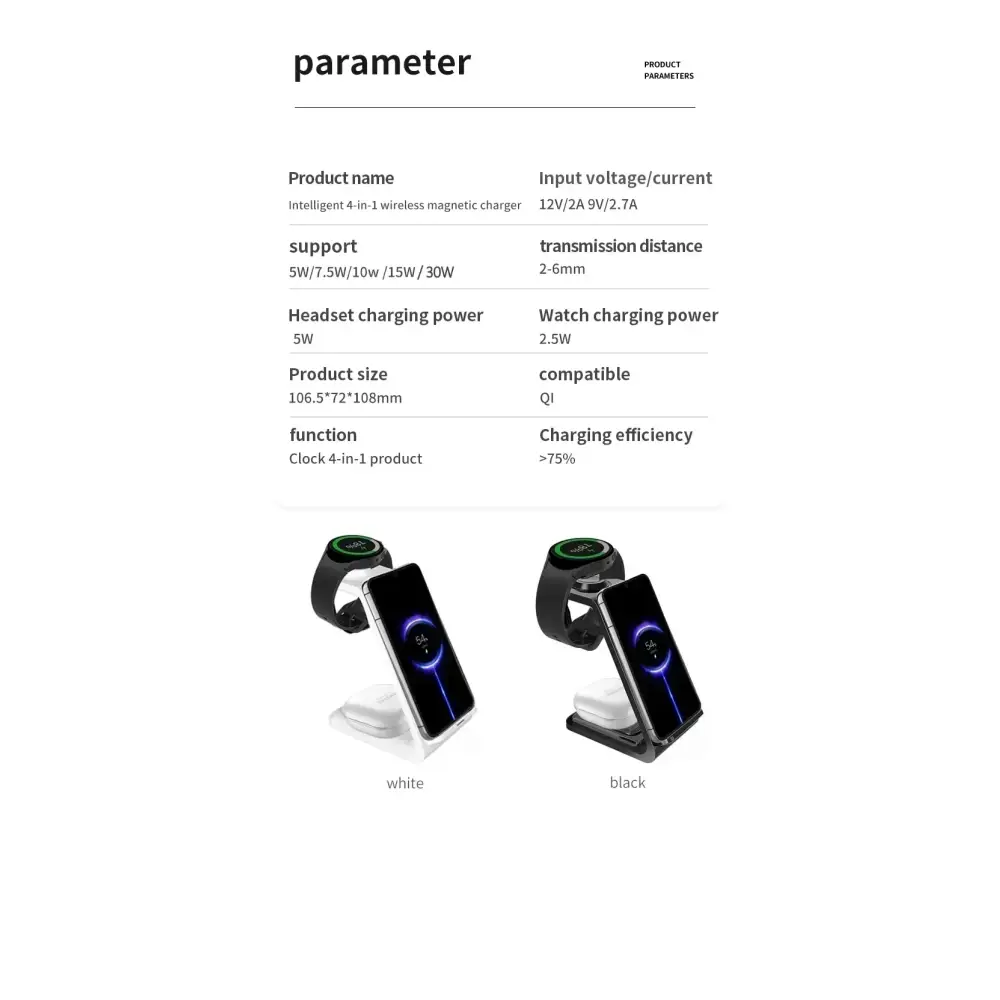 VIKEFON 30W 3 en 1 support de chargeur sans fil pour téléphones Samsung S23 S22 Galaxy Watch 7 8 9 Airpods Pro Station