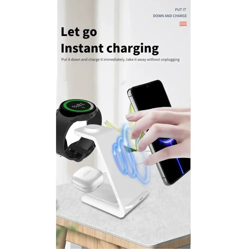 VIKEFON 30W 3 en 1 support de chargeur sans fil pour téléphones Samsung S23 S22 Galaxy Watch 7 8 9 Airpods Pro Station