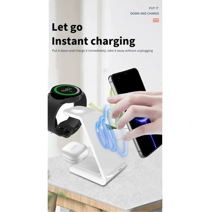 VIKEFON 30W 3 en 1 support de chargeur sans fil pour téléphones Samsung S23 S22 Galaxy Watch 7 8 9 Airpods Pro Station
