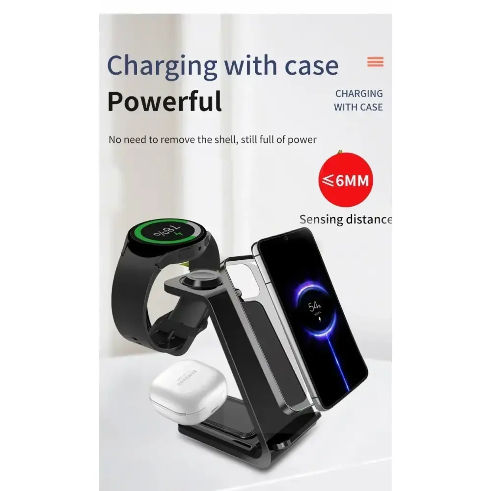 VIKEFON 30W 3 en 1 support de chargeur sans fil pour téléphones Samsung S23 S22 Galaxy Watch 7 8 9 Airpods Pro Station