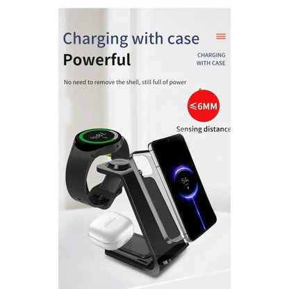 VIKEFON 30W 3 en 1 support de chargeur sans fil pour téléphones Samsung S23 S22 Galaxy Watch 7 8 9 Airpods Pro Station