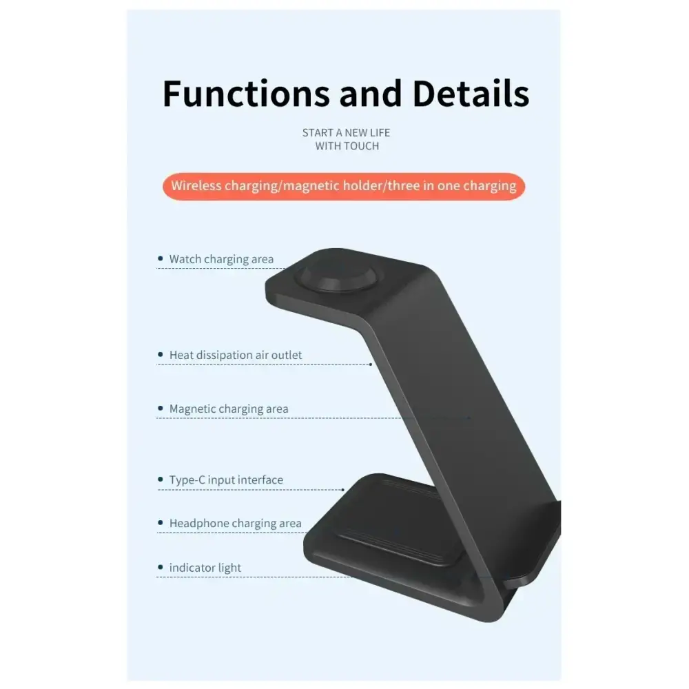 VIKEFON 30W 3 en 1 support de chargeur sans fil pour téléphones Samsung S23 S22 Galaxy Watch 7 8 9 Airpods Pro Station