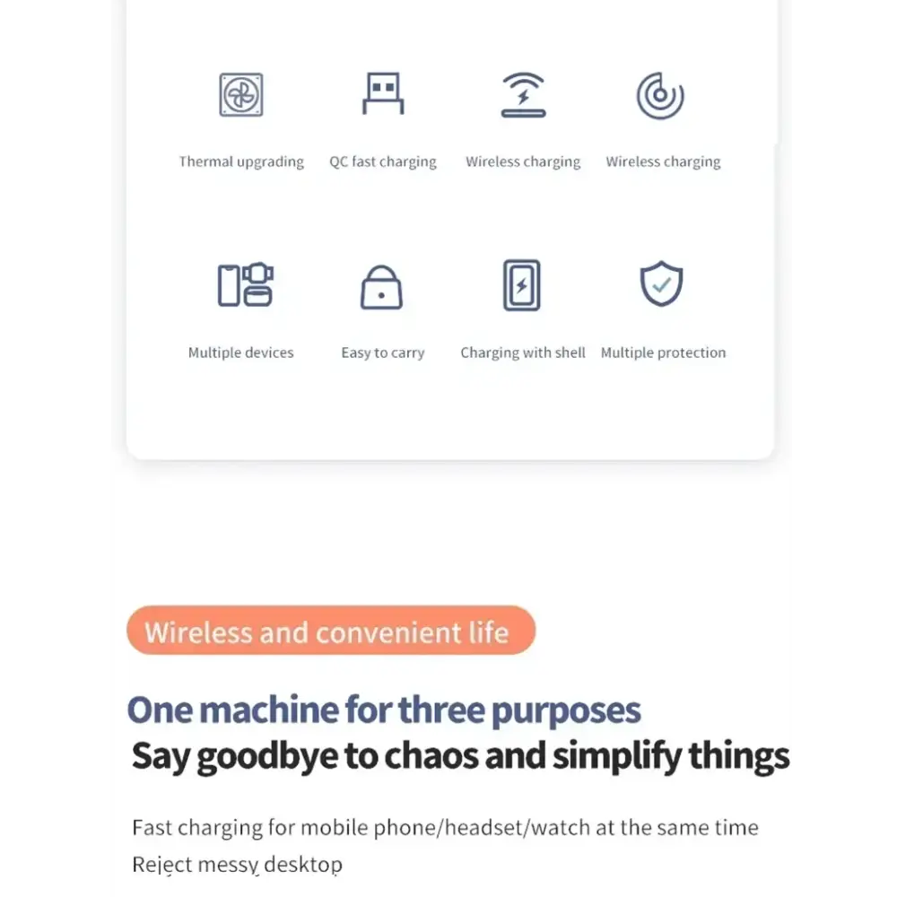VIKEFON 30W 3 en 1 support de chargeur sans fil pour téléphones Samsung S23 S22 Galaxy Watch 7 8 9 Airpods Pro Station