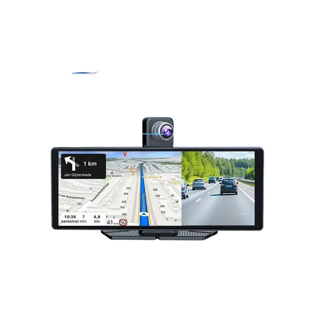 Voiture universelle 10,26’’ intelligente 4K 360 ° Caméra de tableau de bord DVR pour voiture rotative sans fil CarPlay