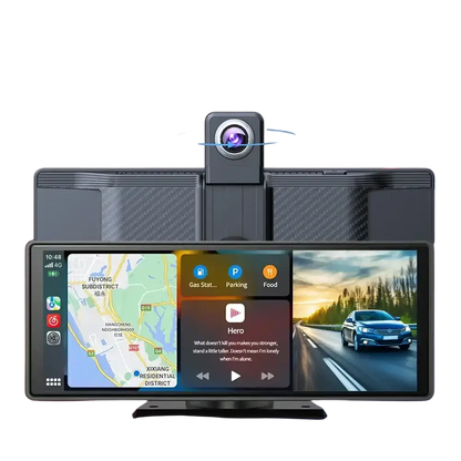 Voiture universelle 10,26’’ intelligente 4K 360 ° Caméra de tableau de bord DVR pour voiture rotative sans fil CarPlay