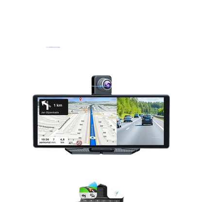 Voiture universelle 10,26’’ intelligente 4K 360 ° Caméra de tableau de bord DVR pour voiture rotative sans fil CarPlay