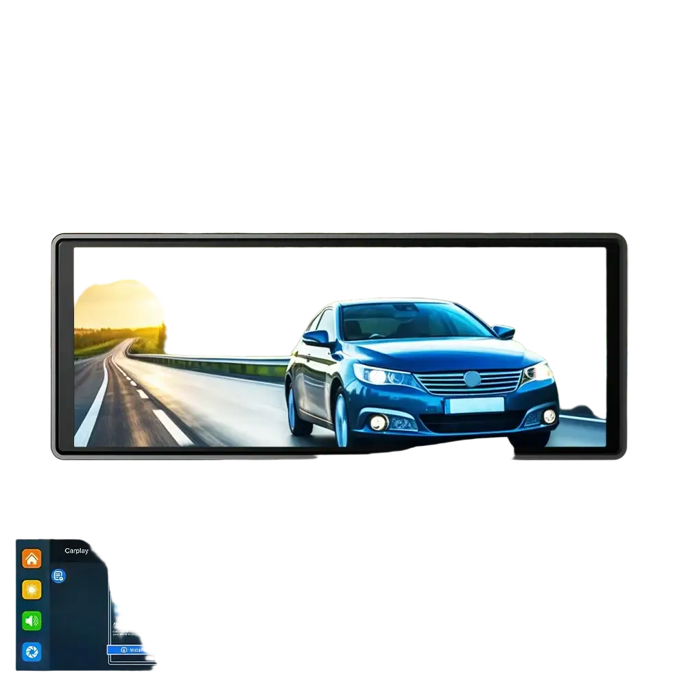 Voiture universelle 10,26’’ intelligente 4K 360 ° Caméra de tableau de bord DVR pour voiture rotative sans fil CarPlay